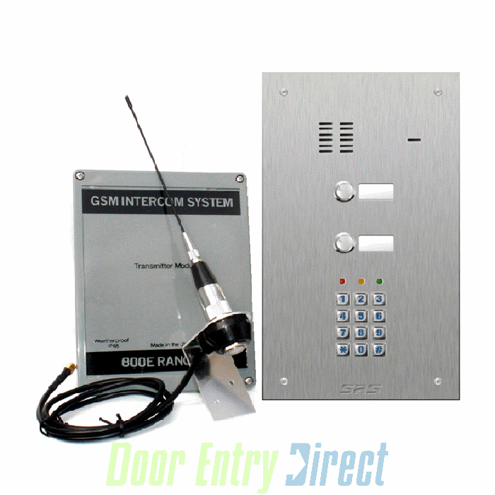 GSM-800/S2K 2 button GSM intercom stainless with keypad