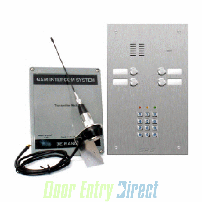 GSM-800/S4K 4 button GSM intercom stainless with keypad