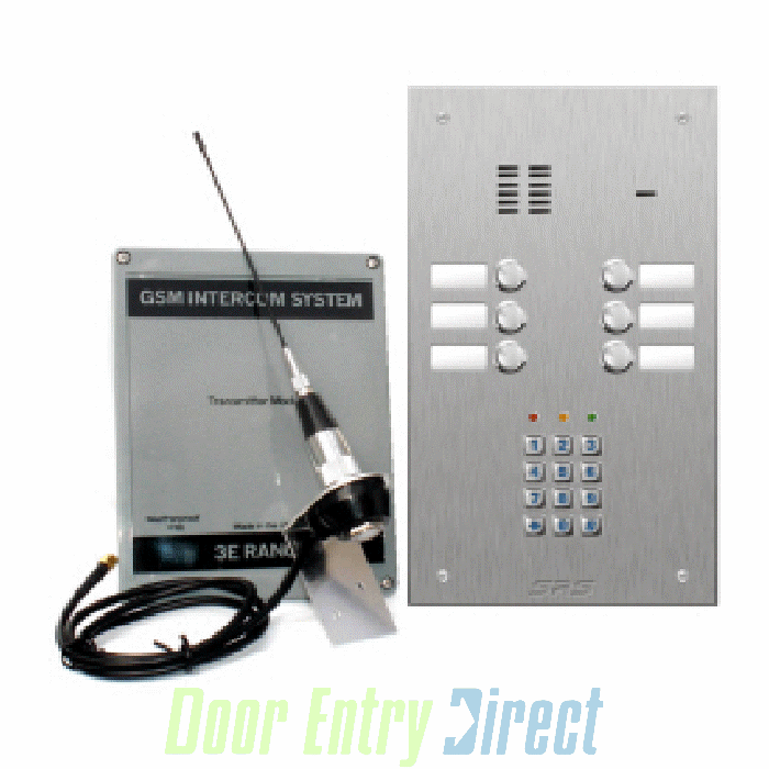 GSM-800/S6K 6 button GSM intercom stainless with keypad
