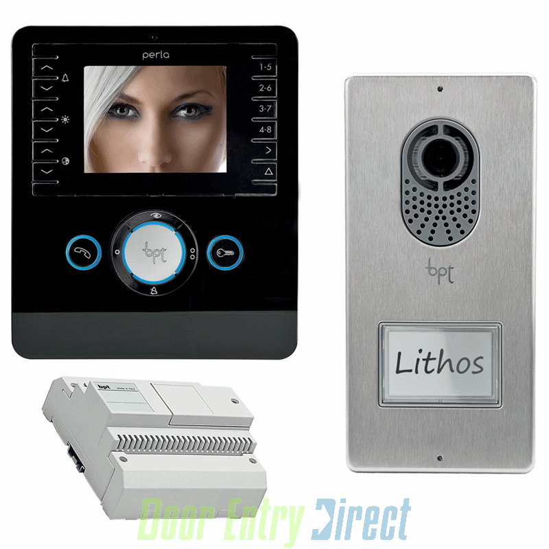 LVKITPEV14 BPT       1 way     Lithos - Perla colour video Kit black