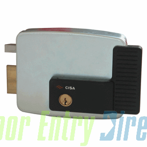 11921602 Cisa 60mm LH electric gate lock, keyed 1.25A 12v ac FL