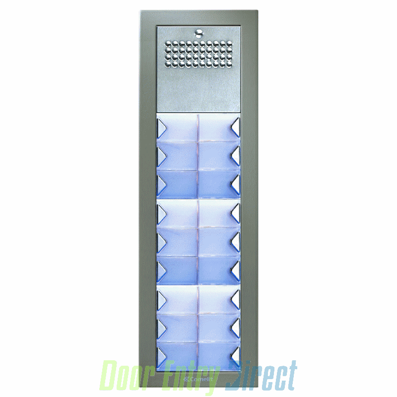 CPSFA-17 Comelit Powercom 17 button, 2 wire audio panel, flush