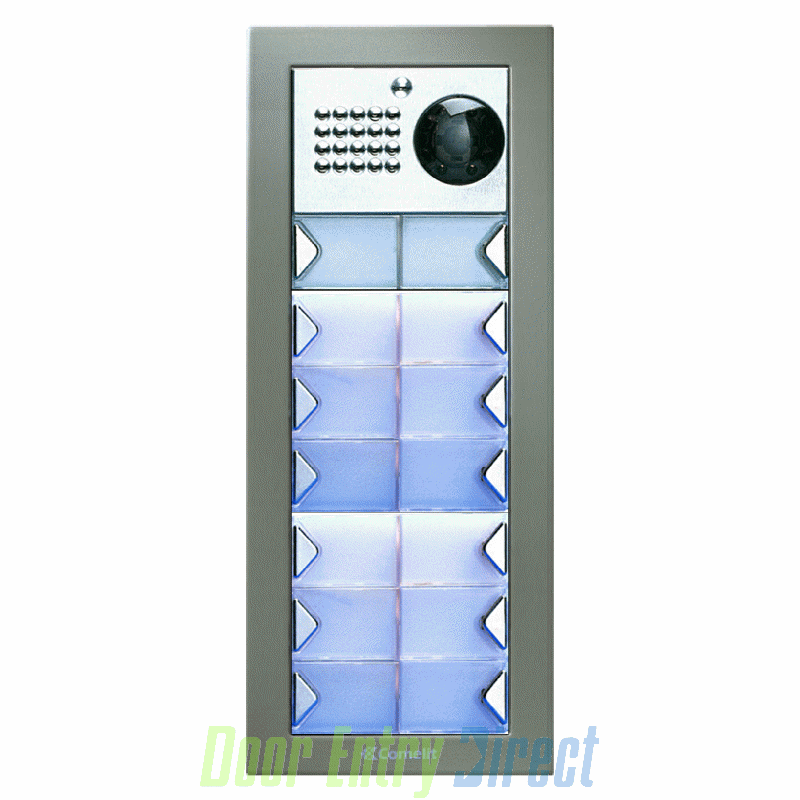 CPSFV-13 Comelit Powercom 13 button, 2 wire mono video panel, flush