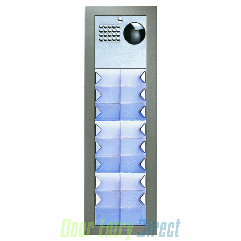 CPSFV-15 Comelit Powercom 15 button, 2 wire mono video panel, flush