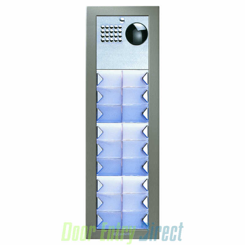 CPSFV-17 Comelit Powercom 17 button, 2 wire mono video panel, flush