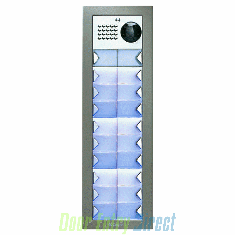 CPSFV-19 Comelit Powercom 19 button, 2 wire mono video panel, flush