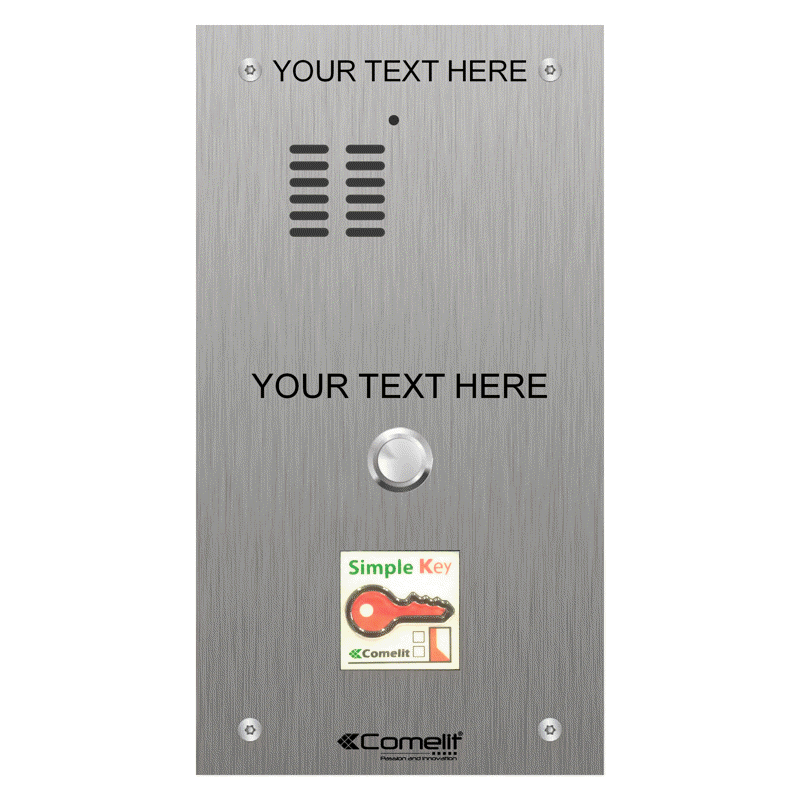 VK4101/08 Comelit 1 button, VR s.steel engravable iKall audio + prox.