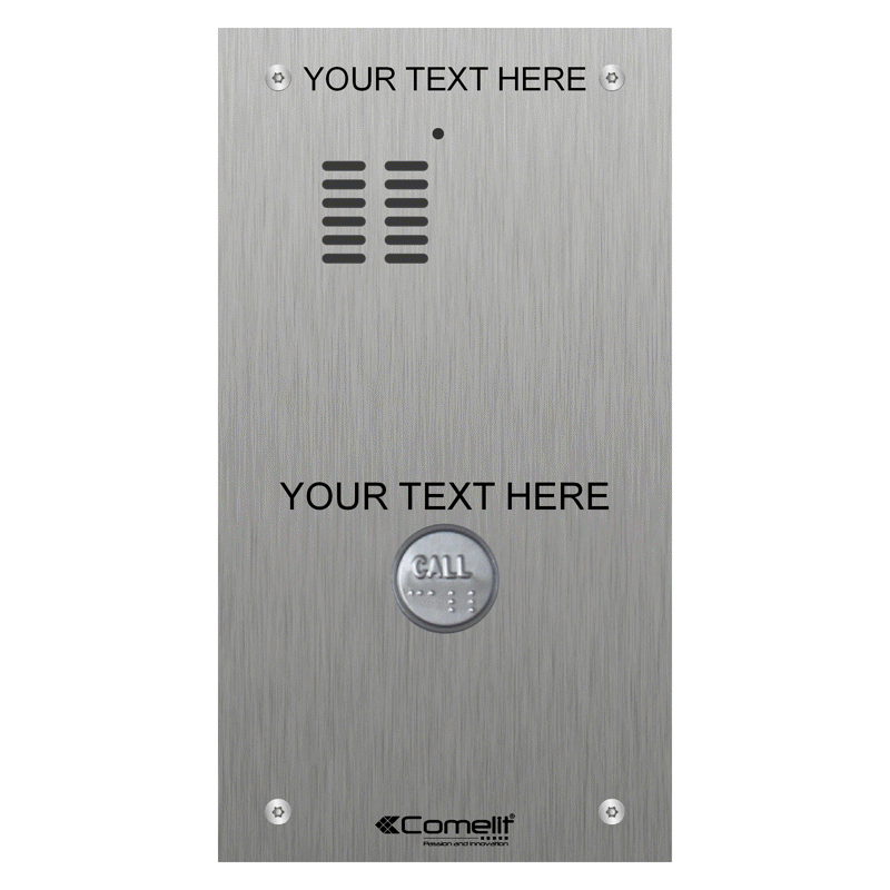 VK4101/DDAB Comelit 1 button, DDA s.steel engravable iKall audio panel