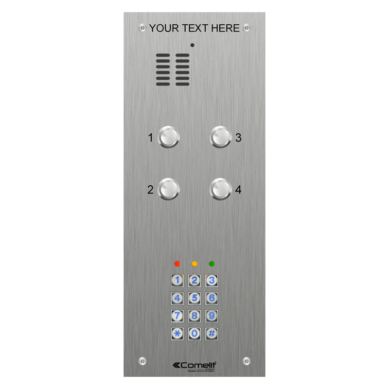 VK4104/05 Comelit 4 button, VR s.steel engravable iKall audio + keypad
