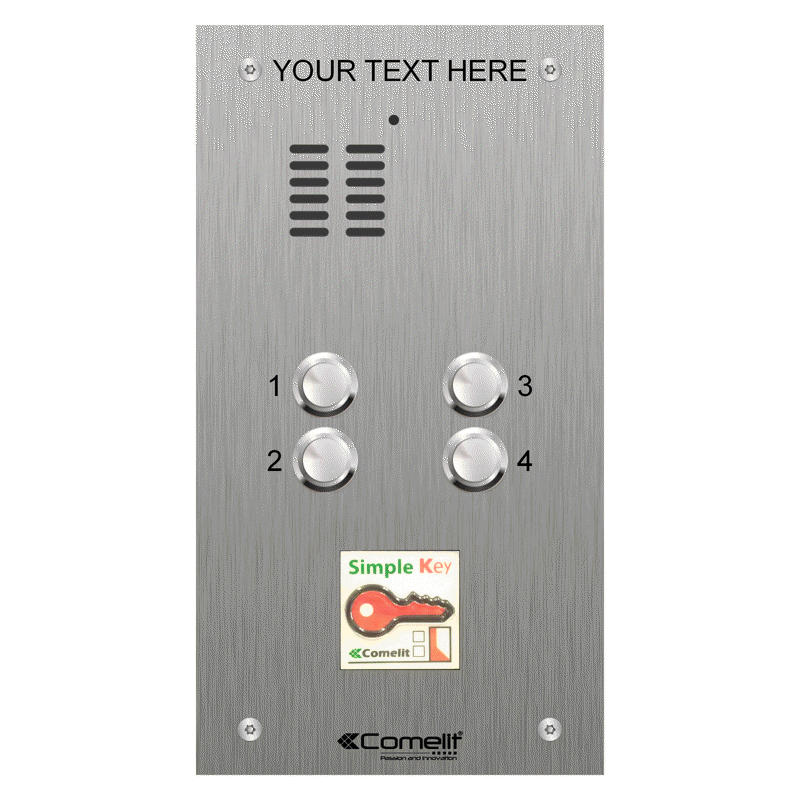 VK4104/08 Comelit 4 button, VR s.steel engravable iKall audio + prox.