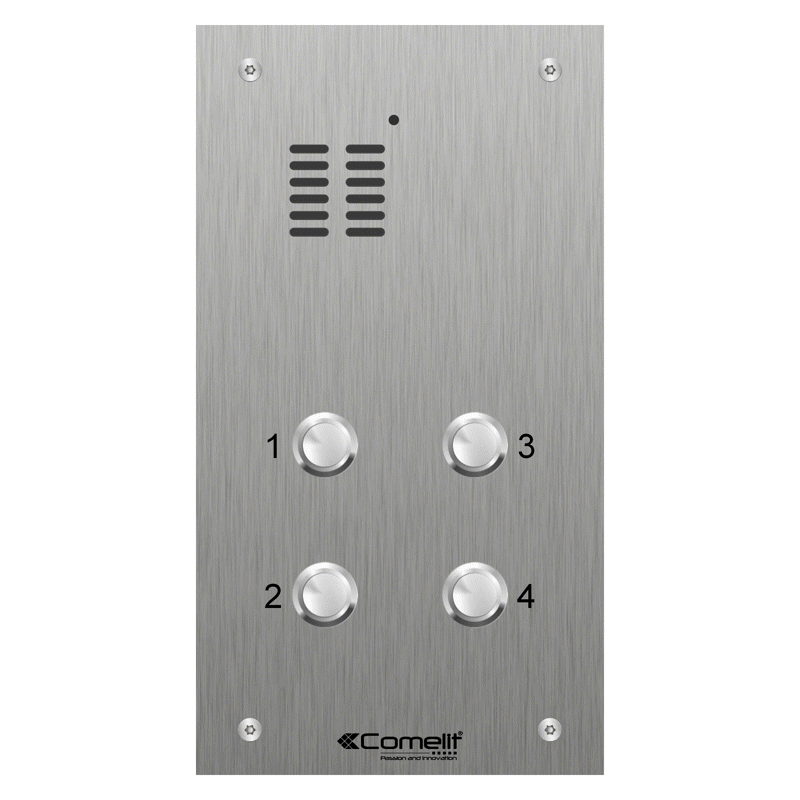 VK4104 Comelit 4 button, VR s.steel engravable iKall audio panel