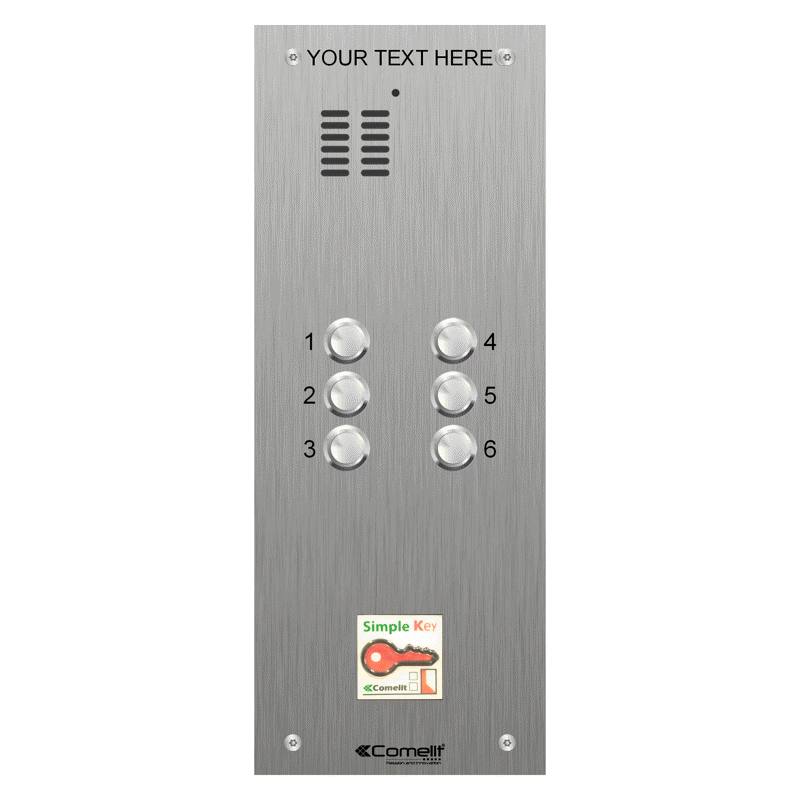 VK4106/08 Comelit 6 button, VR s.steel engravable iKall audio + prox.