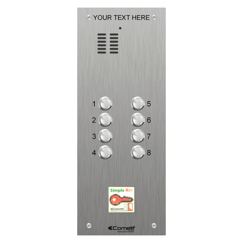 VK4108/08 Comelit 8 button, VR s.steel engravable iKall audio + prox.