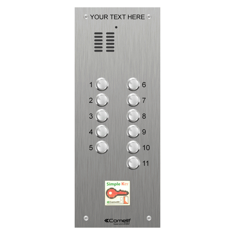 VK4111/08 Comelit 11 button, VR s.steel engravable iKall audio + prox.