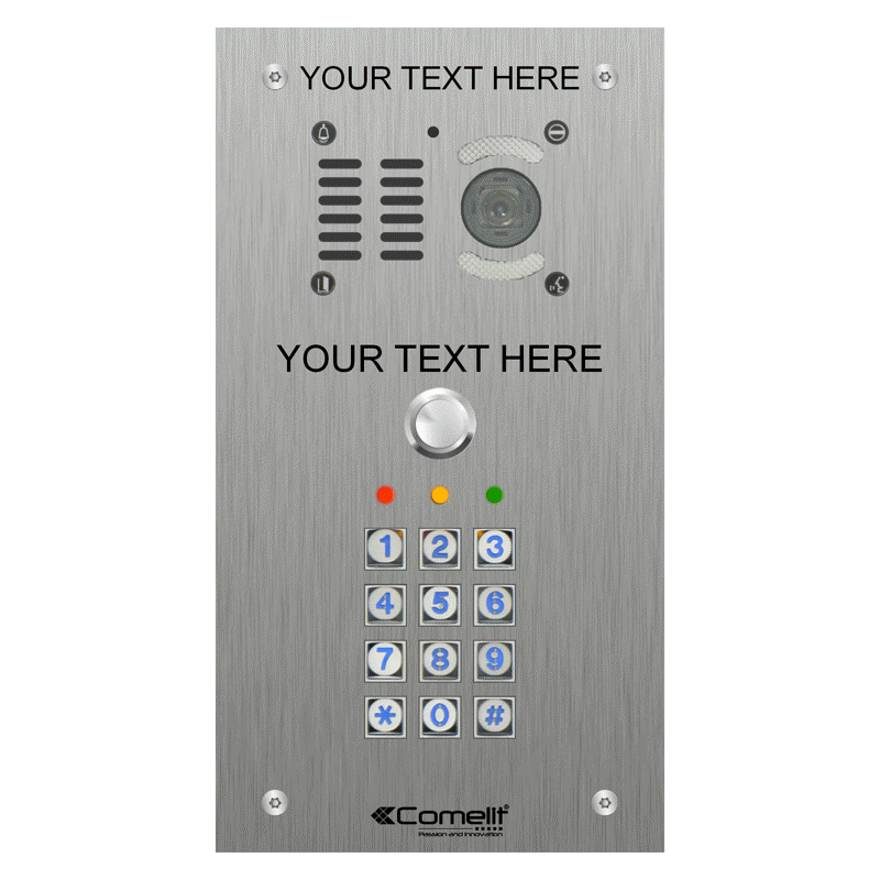 VK4501/05 Comelit 1 button, VR s.steel engravable iKall video + keypad