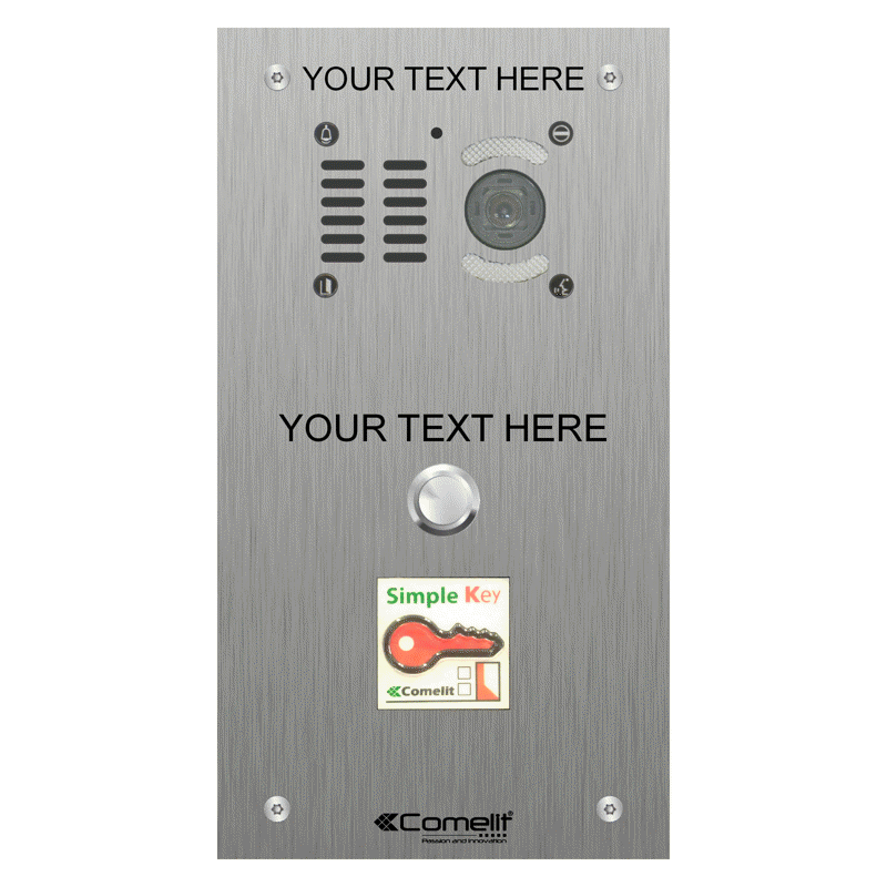 VK4501/08 Comelit 1 button, VR s.steel engravable iKall video + prox.
