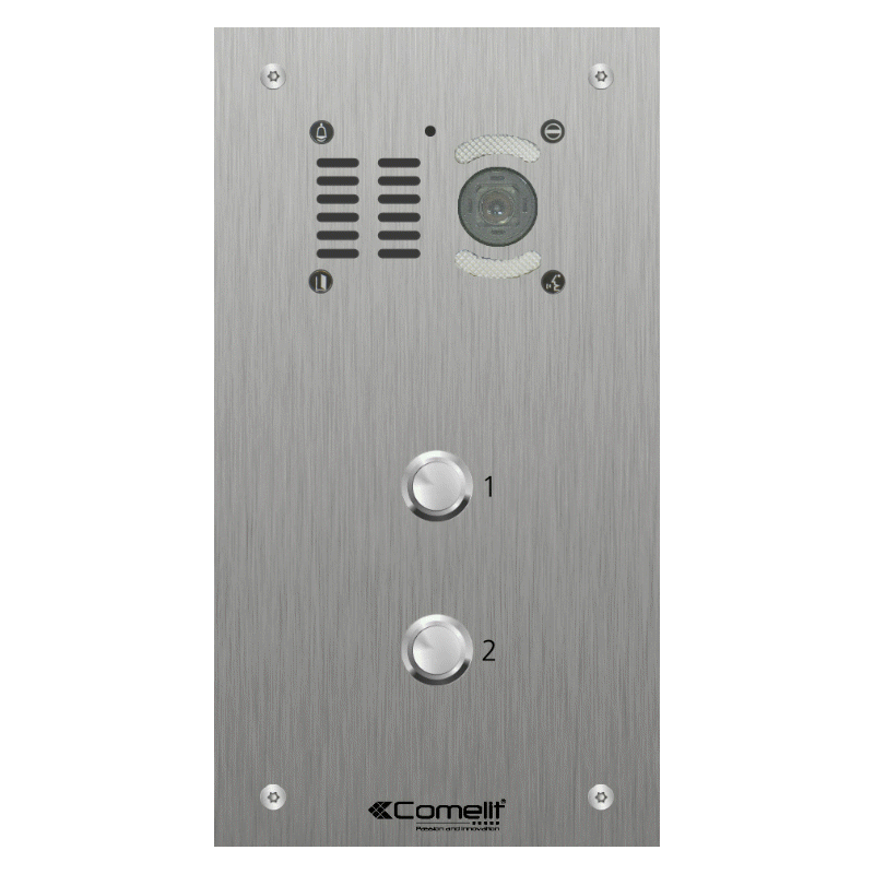 VK4502 Comelit 2 button, VR s.steel engravable iKall video panel