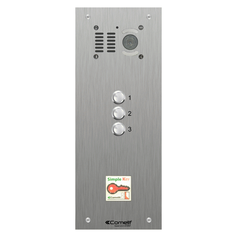 VK4503/08 Comelit 3 button, VR s.steel engravable iKall video + prox.