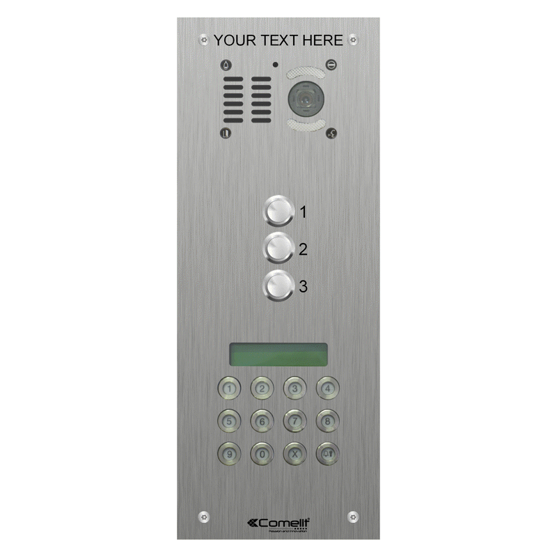 VK4503/0C Comelit 3 button, VR s.steel engravable iKall video + 3188 k