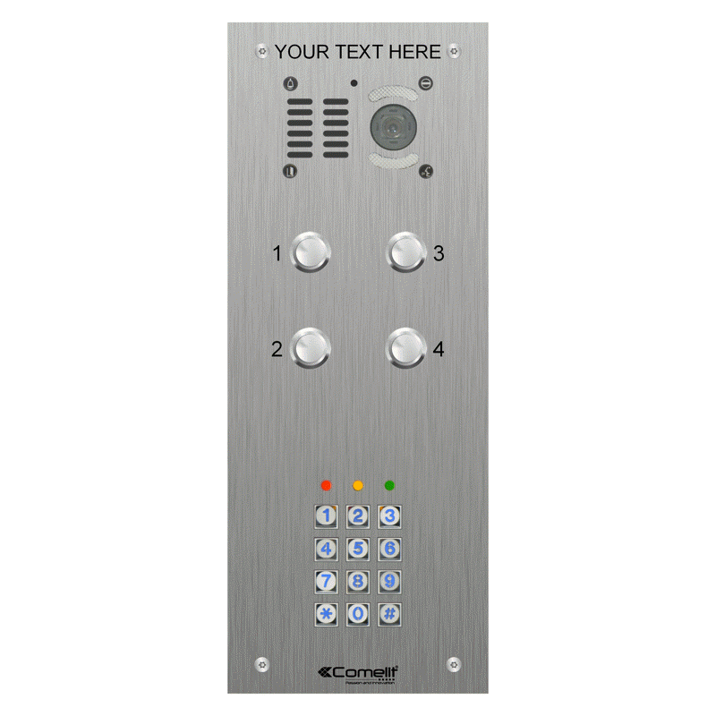 VK4504/05 Comelit 4 button, VR s.steel engravable iKall video + keypad