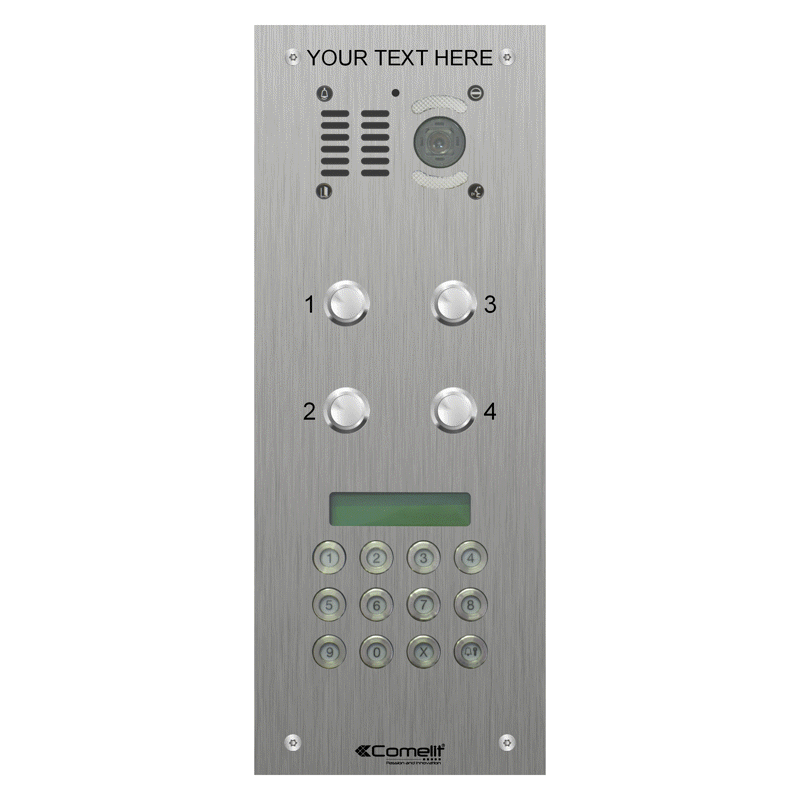 VK4504/0C Comelit 4 button, VR s.steel engravable iKall video + 3188 k