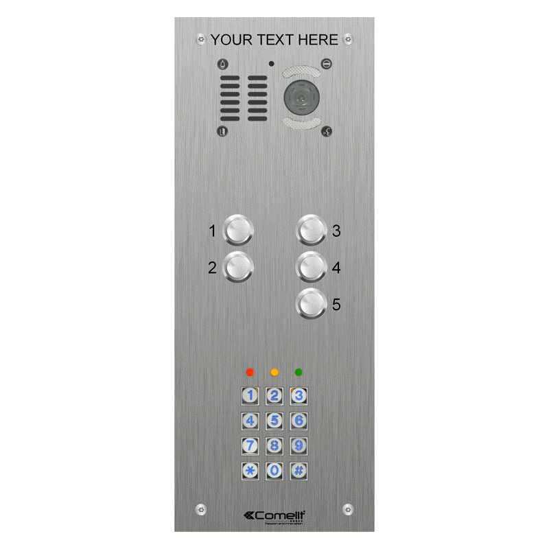 VK4505/05 Comelit 5 button, VR s.steel engravable iKall video + keypad