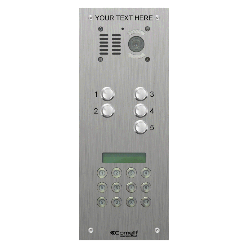 VK4505/0C Comelit 5 button, VR s.steel engravable iKall video + 3188 k