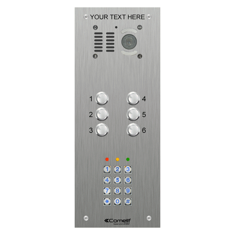 VK4506/05 Comelit 6 button, VR s.steel engravable iKall video + keypad
