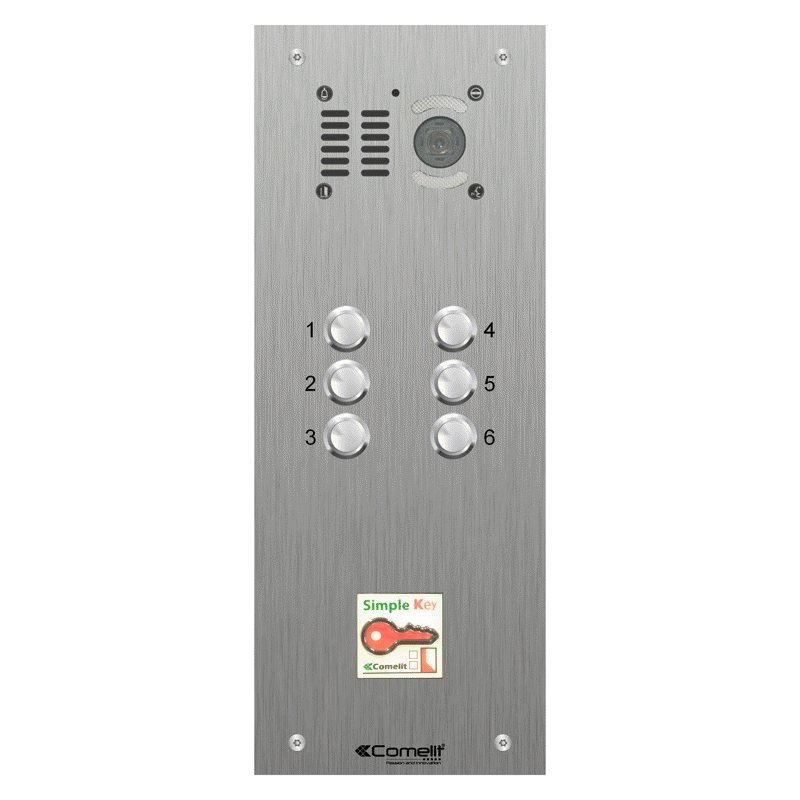 VK4506/08 Comelit 6 button, VR s.steel engravable iKall video + prox.