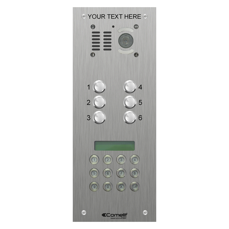 VK4506/0C Comelit 6 button, VR s.steel engravable iKall video + 3188 k