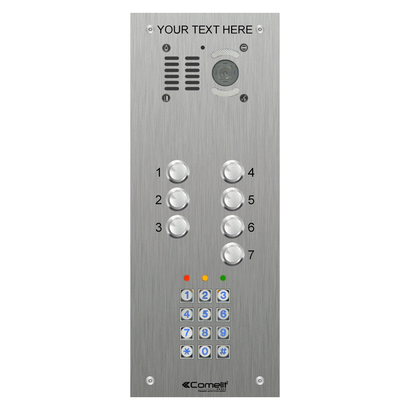 VK4507/05 Comelit 7 button, VR s.steel engravable iKall video + keypad