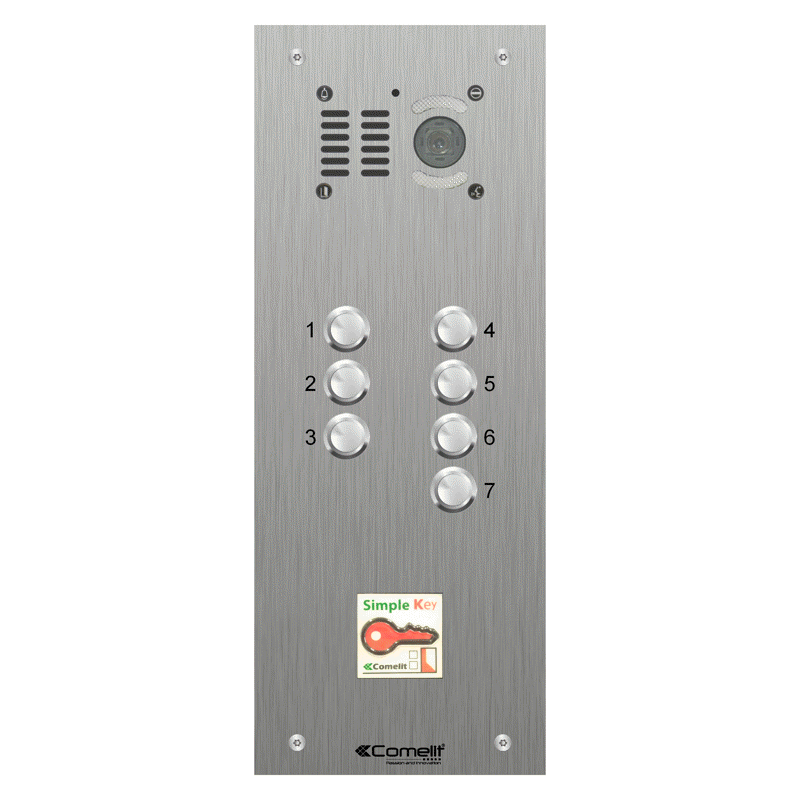 VK4507/08 Comelit 7 button, VR s.steel engravable iKall video + prox.