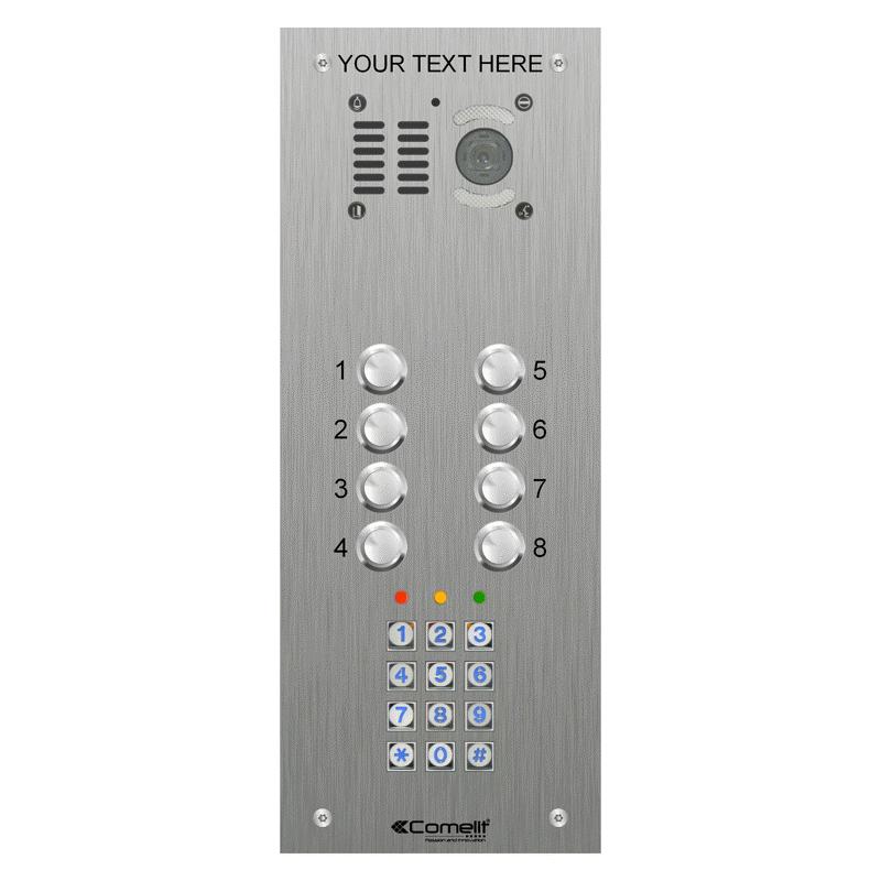 VK4508/05 Comelit 8 button, VR s.steel engravable iKall video + keypad