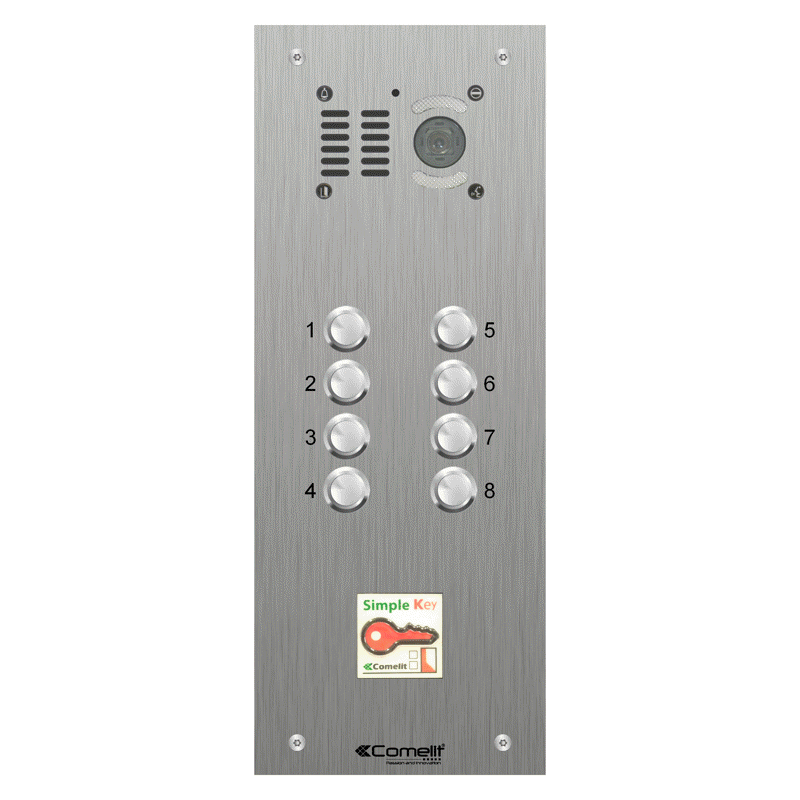 VK4508/08 Comelit 8 button, VR s.steel engravable iKall video + prox.