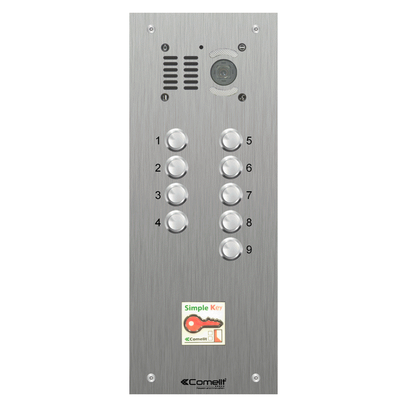 VK4509/08 Comelit 9 button, VR s.steel engravable iKall video + prox.