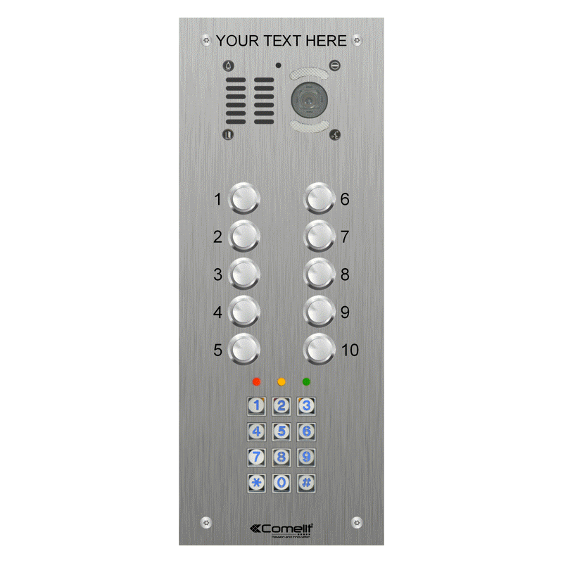 VK4510/05 Comelit 10 button, VR s.steel engravable iKall video + keypa