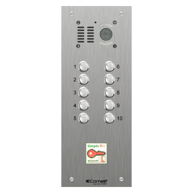 VK4510/08 Comelit 10 button, VR s.steel engravable iKall video + prox.