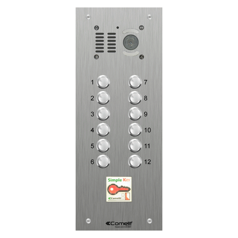 VK4512/08 Comelit 12 button, VR s.steel engravable iKall video + prox.