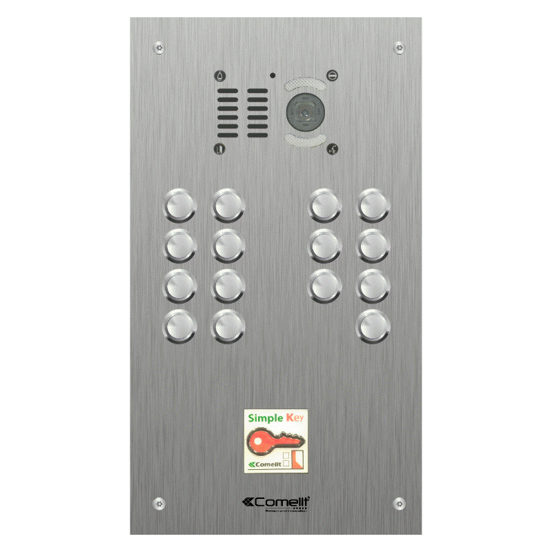 VK4615/08 Comelit 15 button, VR s.steel engravable iKall video + prox.