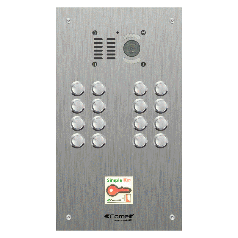VK4616/08 Comelit 16 button, VR s.steel engravable iKall video + prox.