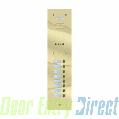 9200/A8-P 8 button brass entrance panel                     115mm wide