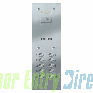 VRD/A10-S 10 button VR entrance panel - stainless steel     115mm wide