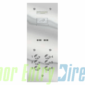 VRD/A6-M 6 but, 2 row VR entrance panel, mirror stainless 115mm wide