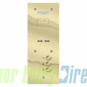 VRS/A3-P 3 button VR entrance panel - polished brass 115mm wide