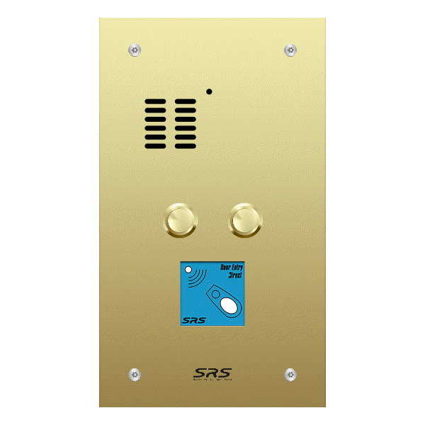 ES02A/B/F/08 Comelit 02 button, brass, audio + prox panel, flush