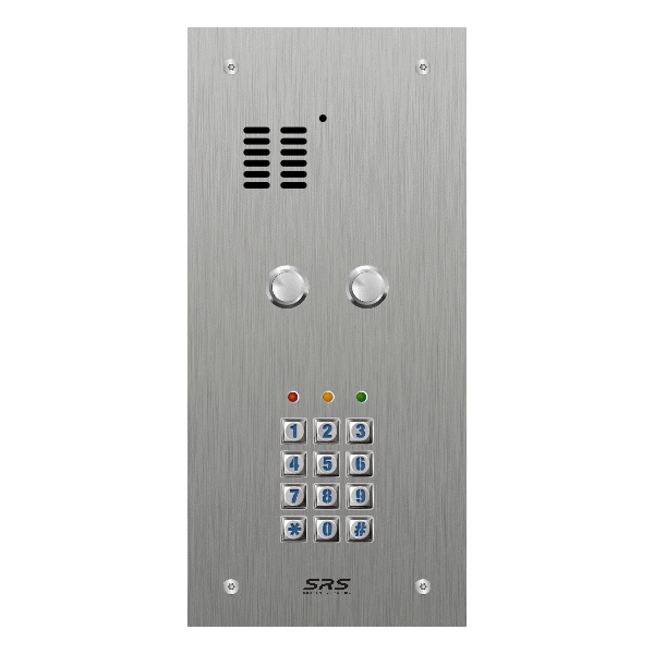 ES02A/S/F/05 Comelit 02 button, s.steel, audio + keypad panel, flush