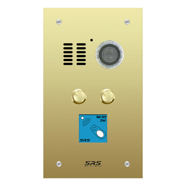 ES02V/B/F/08 Comelit 02 button, brass, video + prox panel, flush