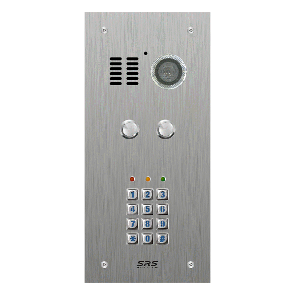 ES02V/S/F/05 Comelit 02 button, s.steel, video + keypad panel, flush