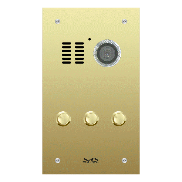 ES03V/B/F Comelit 03 button, brass, video panel, flush