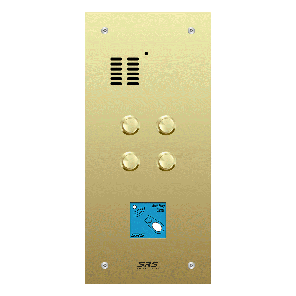 ES04A/B/F/08 Comelit 04 button, brass, audio + prox panel, flush